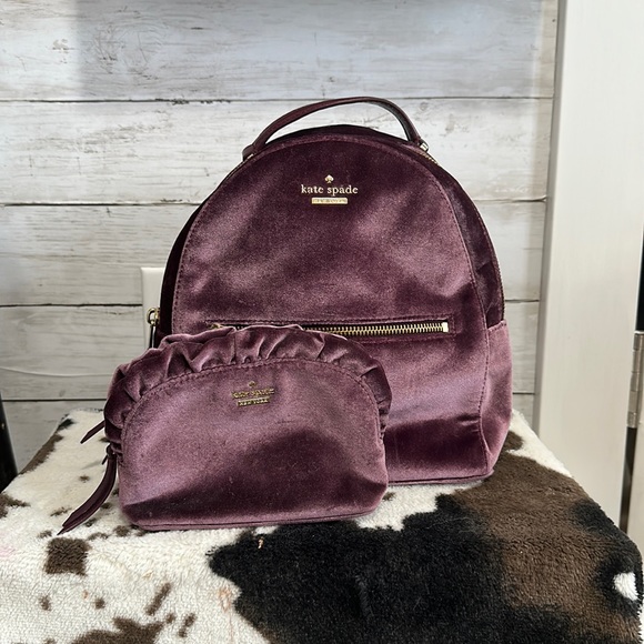 Kate spade velvet mini backpack - Picture 1 of 7